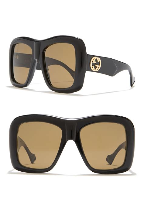 gucci strass sunglasses|Gucci 54mm oversized square sunglasses.